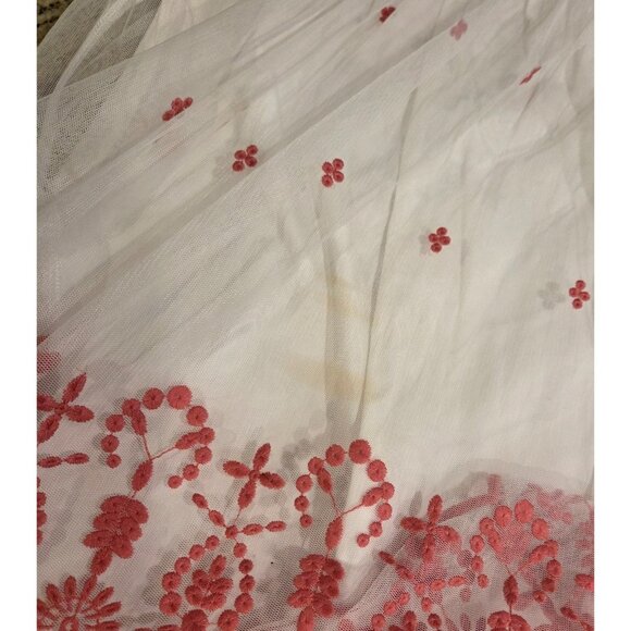 Garnet Hill Size Sz 2 Lacey Overlay Dress Sheer Sleeveless Mini Embroidered Pink - Picture 13 of 14